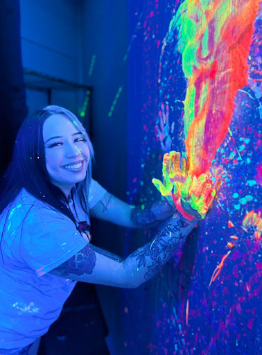 Brighten the Night with Our UV Glow Paint Art for Carnival Birthday Celebrations at Spin Art Nation